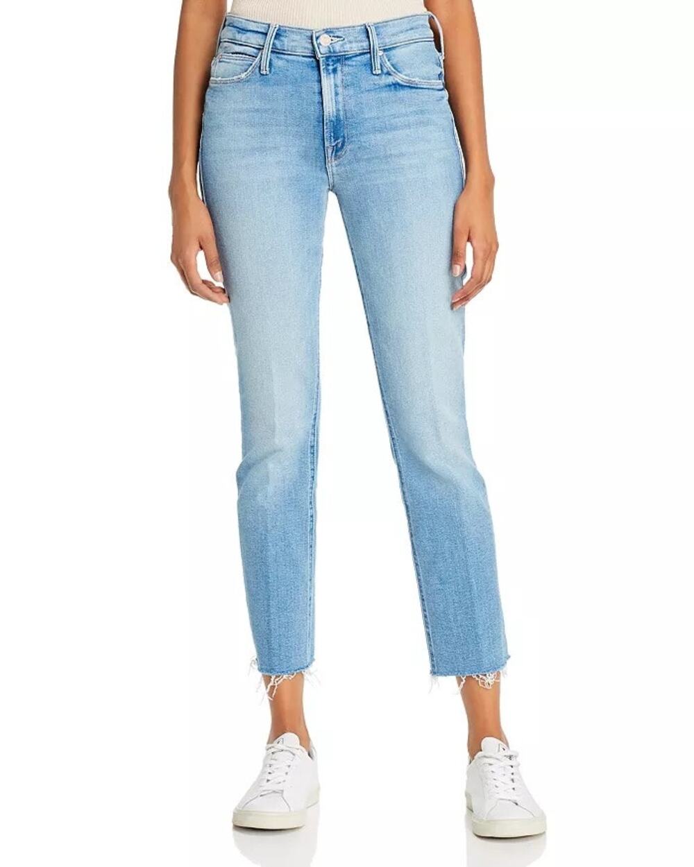 MOTHER The Dazzler Mid-Rise Ankle Fray Jeans in Dropping In sz 25